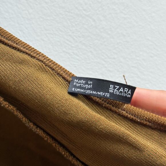 Zara Halterneck Ribbed Copper Color Bodysuit - Medium - Picture 5 of 7